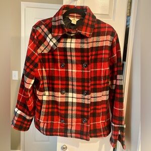Woolrich Plaid Peacoat
